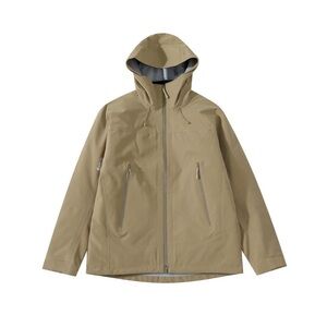 Men's Beige Hooded Puffer Jacket